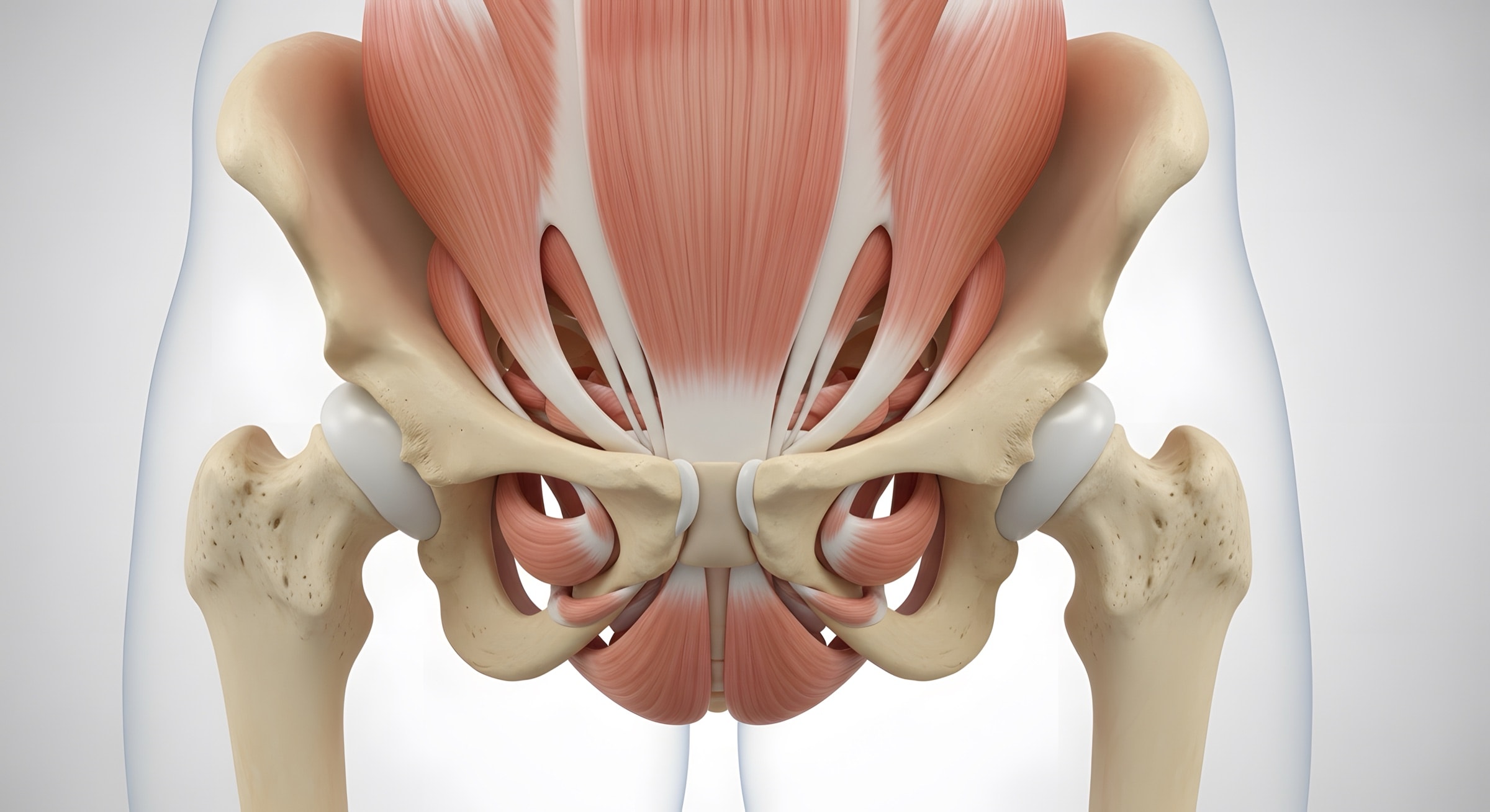 Illustration of the pelvic floor muscles inside the pelvis